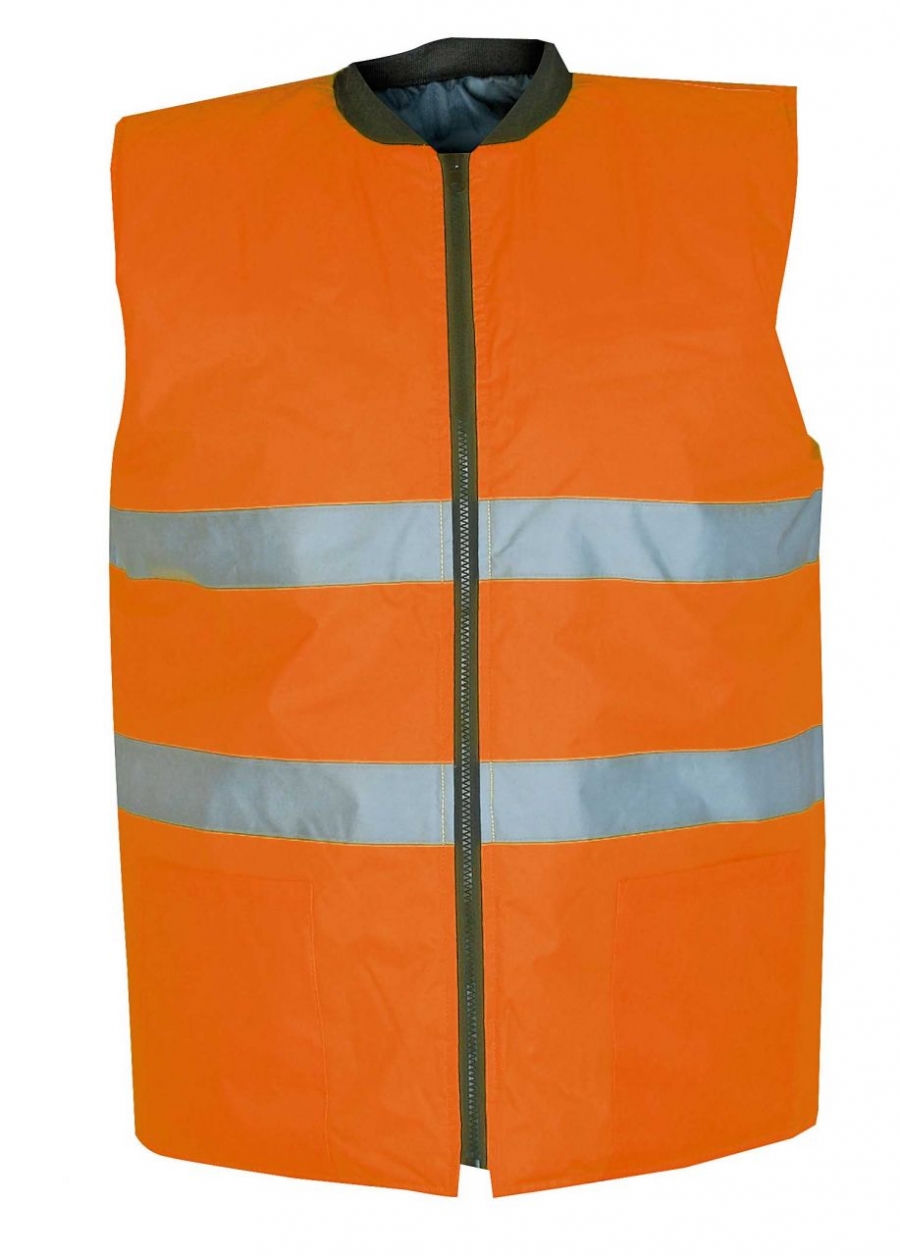 Turuncu çift taraflı reflektifli anorak yelek