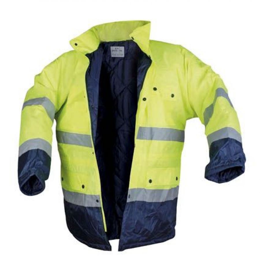 Sarı çift renkli imperteks kumaş parka