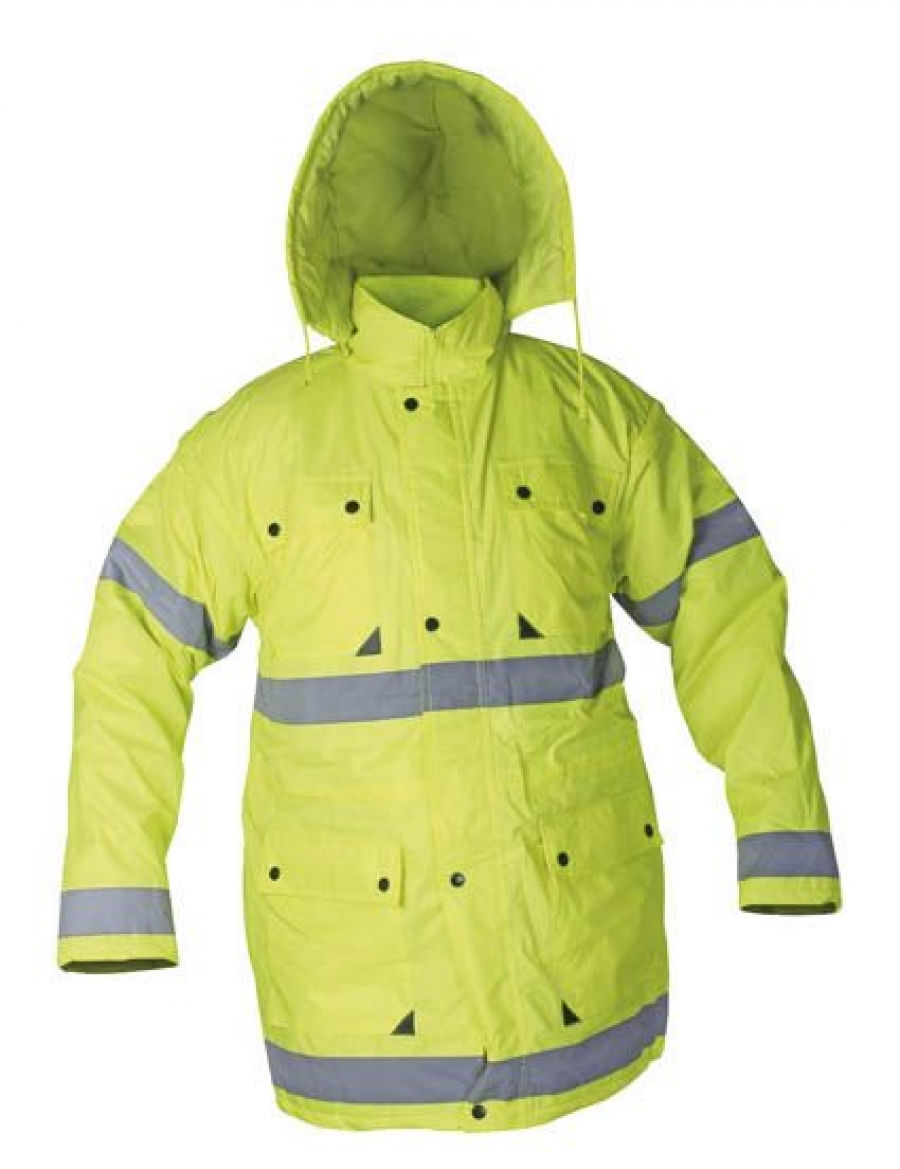 Sarı kapitoneli reflektörlü parka